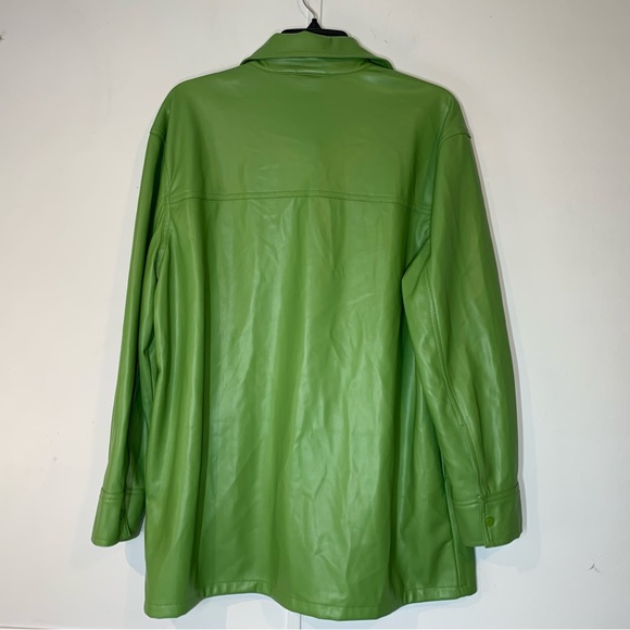 Topshop Maddie Faux Leather Button-Up Shirt - Picture 5 of 12